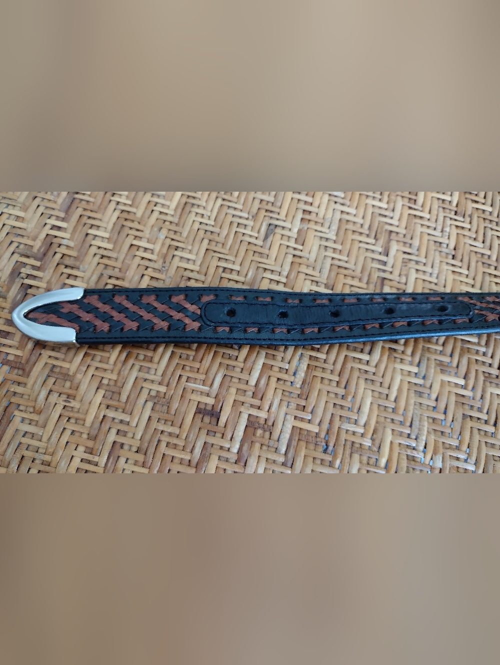 Belt Master Leather Belt by Belts by Sherman - Brown & Black Western - Picture 5 of 5
